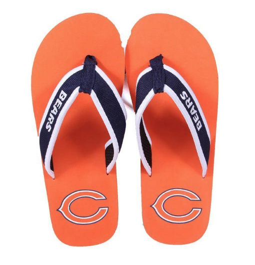 Chicago Bears Contour Flip Flops -Orange