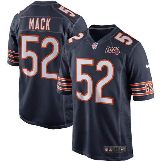 Men's Chicago Bears Khalil Mack Nike Navy 100th Season Game Jersey
