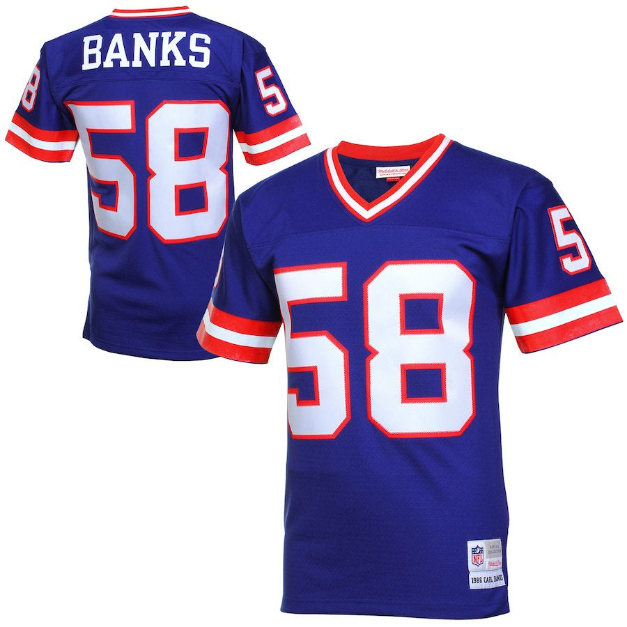 Mens New York Giants Carl Banks Mitchell & Ness Royal Blue Retired Player Vintage Replica Jersey