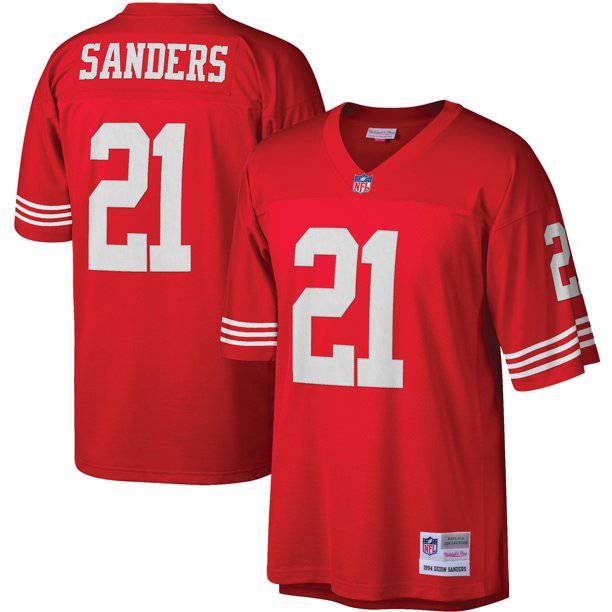 Men's San Francisco 49ers Deion Sanders Mitchell & Ness Scarlet Retired Player Vintage Replica Jersey - Pro Jersey Sports