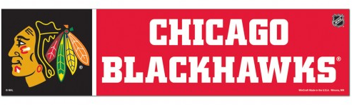 Chicago Blackhawks Logo And Name 3X12 Bumper Strip By Wincraft