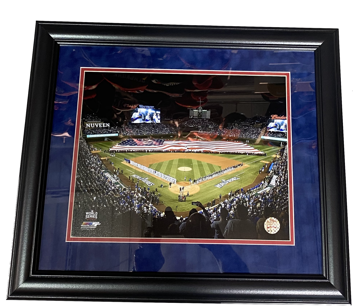 Chicago Cubs Wrigley Field "American Flag" 2016 World Series 18" x 21" Framed Photo