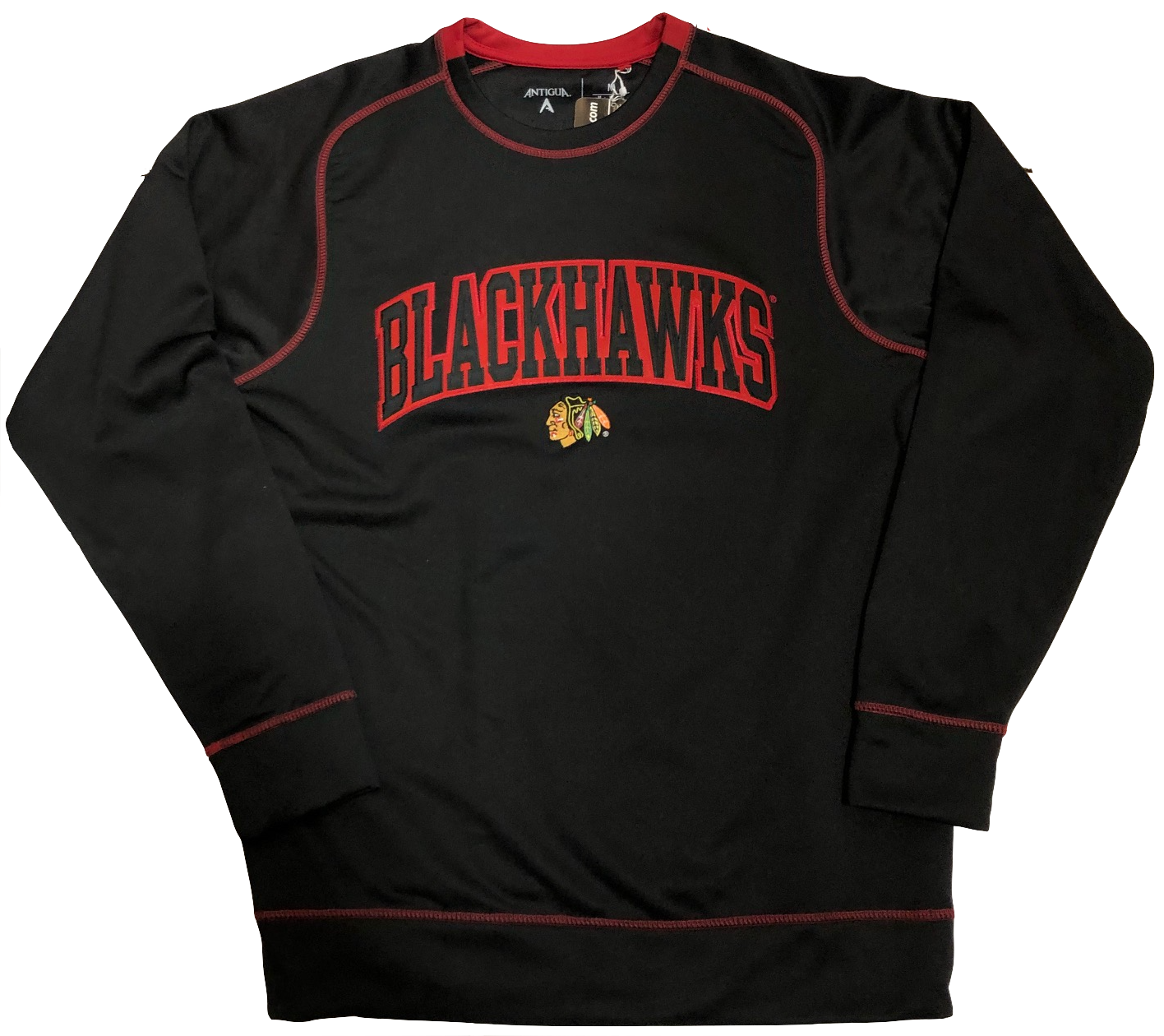 Chicago Blackhawks Volt Wordmark Fleece Sweatshirt By Antigua