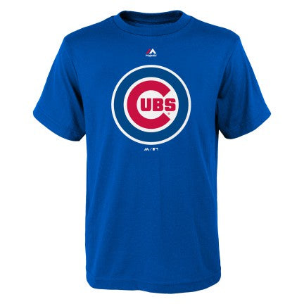 Kids Chicago Cubs Primary Logo Royal Blue Majestic Short Sleeve Tee