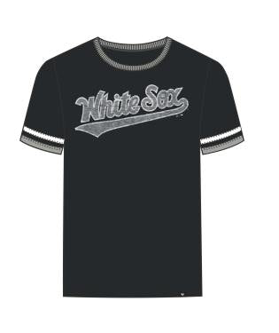 Men’s Chicago White Sox Cooperstown Collection Flint Black ’47 Otis Ringer Tee