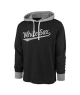 '47 Brand Men's Chicago White Sox Flint Black Domino Hooded Long Sleeve Tee - Pro Jersey Sports
