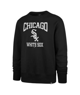 Men's '47 Brand Chicago White Sox Black Top Team Headline Crew Neck Sweatshirt