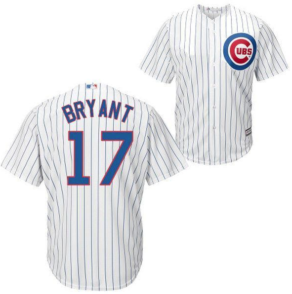 Kris Bryant Chicago Cubs Youth Screen Print Cool Base Replica Jersey, White