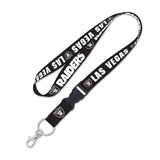 Las Vegas Raiders Black 1" Lanyard with Detachable Buckle - Pro Jersey Sports