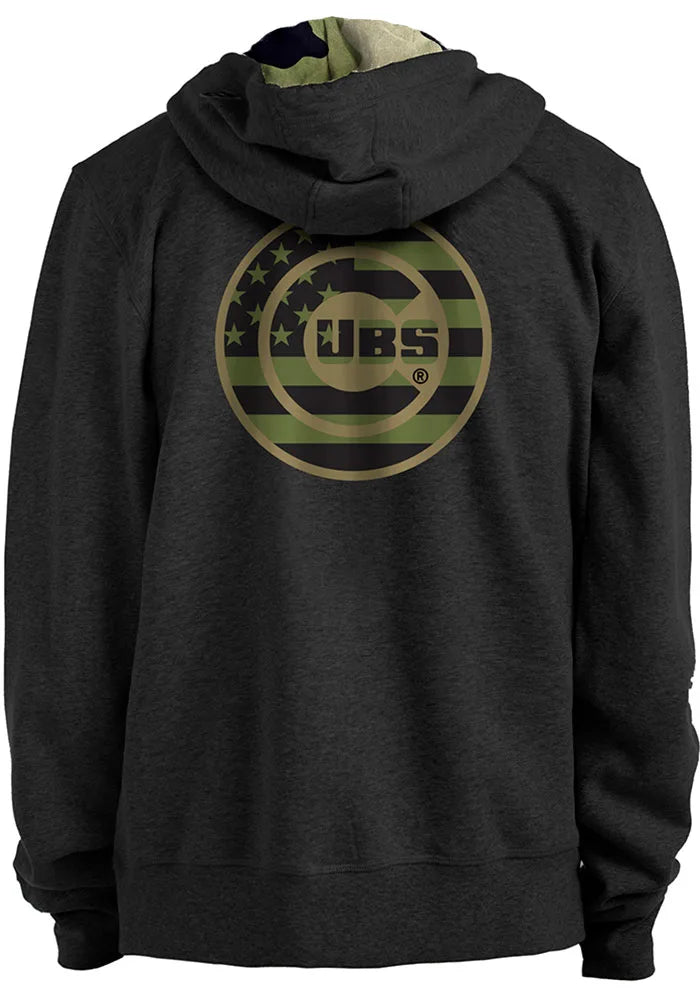 Men's Chicago Cubs New Era 2022 Armed Forces Day Black Pullover Hoodie