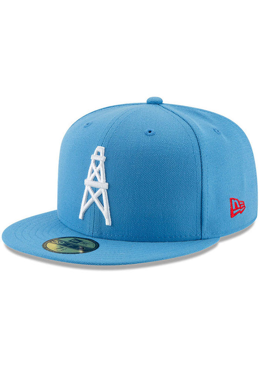 Mens Houston Oilers New Era Light Blue Retro 59FIFTY Fitted Hat