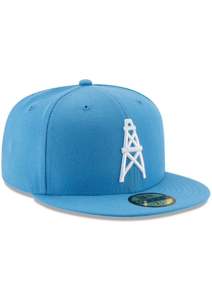 Mens Houston Oilers New Era Light Blue Retro 59FIFTY Fitted Hat