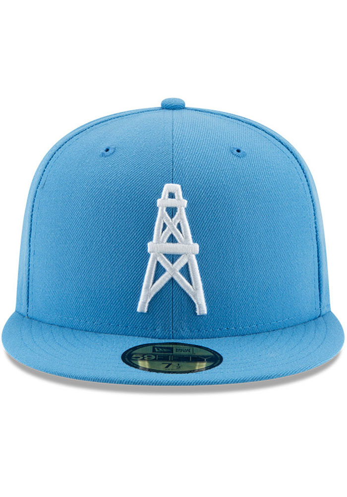 Mens Houston Oilers New Era Light Blue Retro 59FIFTY Fitted Hat