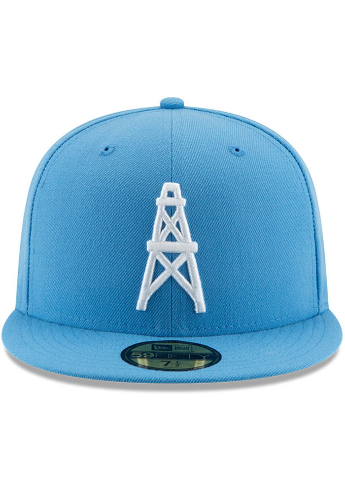 Mens Houston Oilers New Era Light Blue Bannerside 59FIFTY Fitted Hat