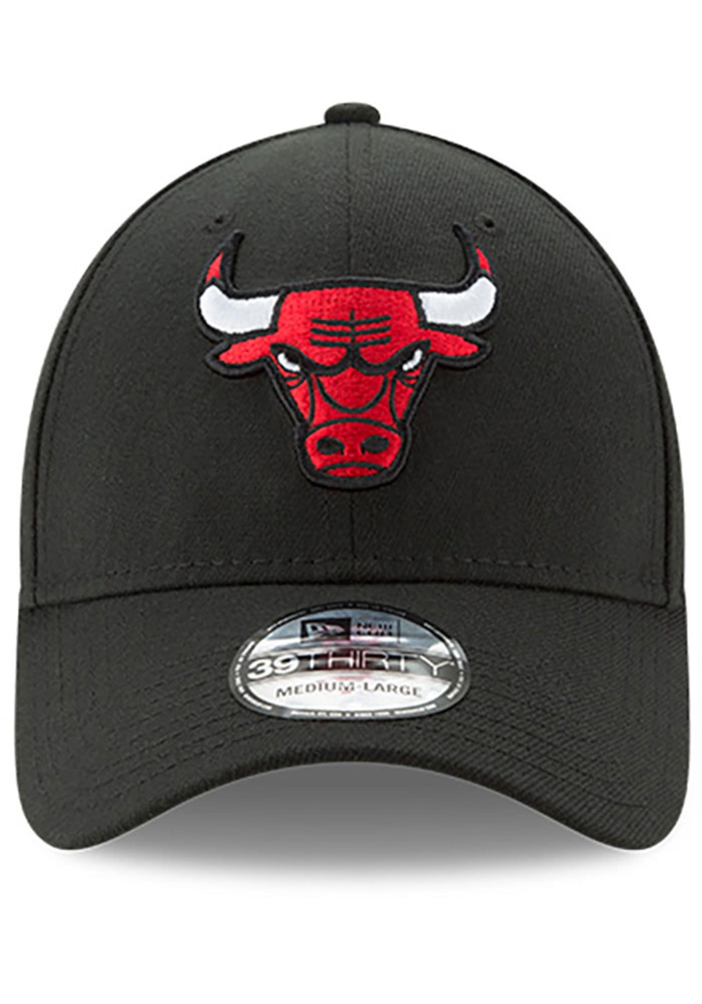 Men's Chicago Bulls New Era Black NBA Team Classic 39THIRTY Flex Hat