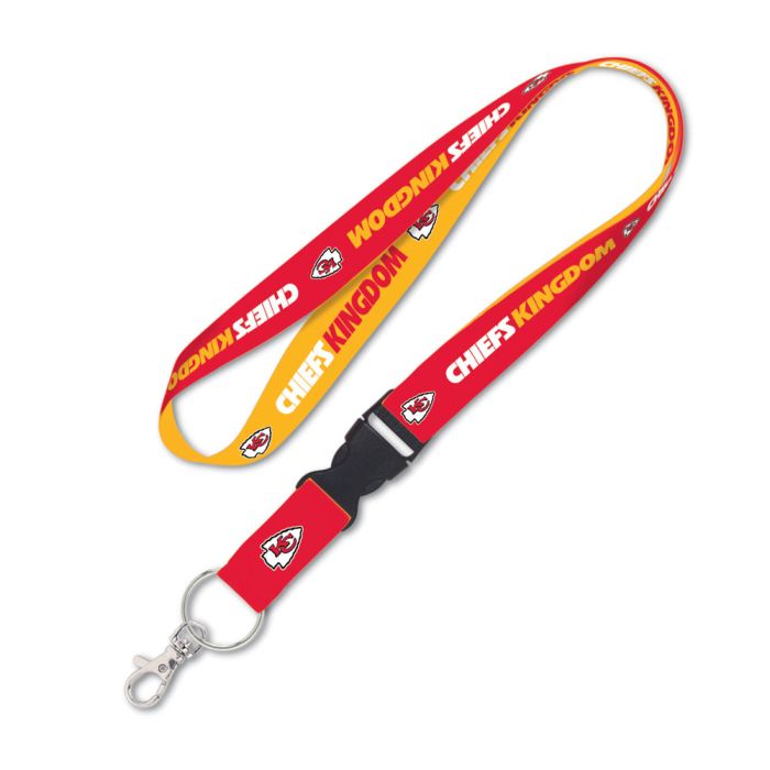 Kansas City Chiefs 1" Lanyard "Chiefs Kingdom" with Detachable Buckle By Wincraft - Pro Jersey Sports
