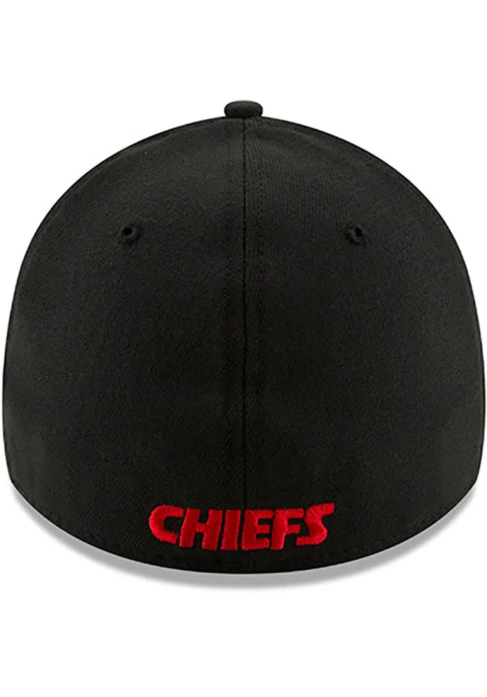 Men's Kansas City Chiefs New Era Black Team Classic 39THIRTY Flex Hat
