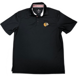 Chicago Blackhawks RPM Back Stripe Polo By Levelwear-Black - Pro Jersey Sports