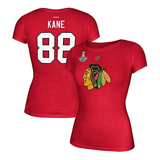Women's Chicago Blackhawks Patrick Kane 2015 Stanley Cup Champ T-Shirt