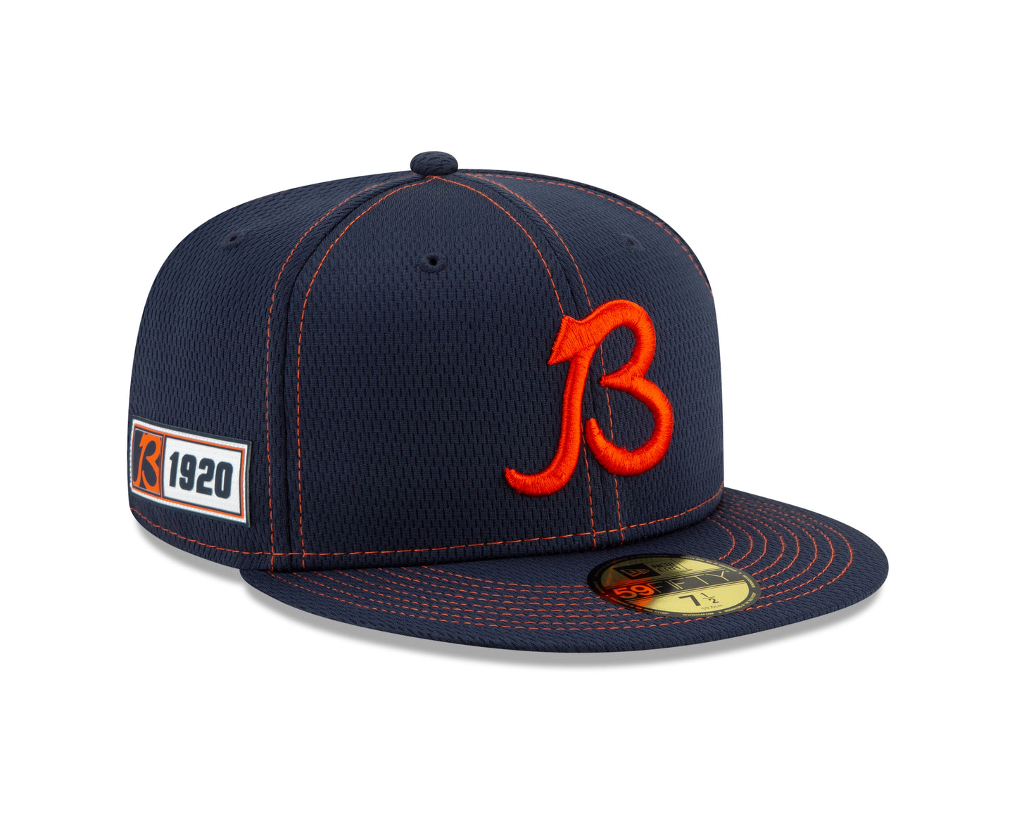 Chicago Bears Established 2019 On Field Sideline "B" Logo Road 59FIFTY Fitted Hat