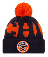 Men's Chicago Bears New Era Navy/Orange 20 NFL Sideline Official Alternate C Logo Sport Pom Cuffed Knit Hat - Pro Jersey Sports