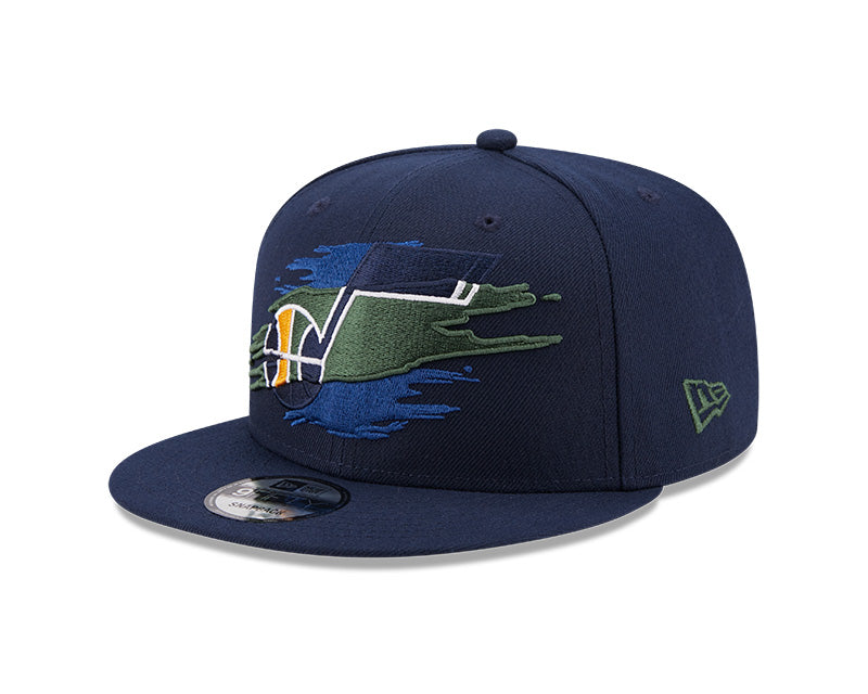 Utah Jazz Logo Tear Navy New Era 9FIFTY Snapback Hat
