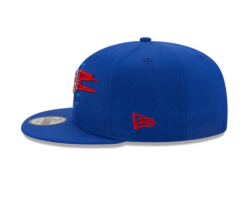 Detroit Pistons Logo Tear Royal New Era 9FIFTY Snapback Hat