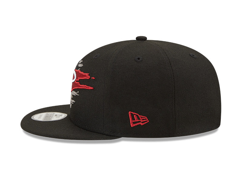 Miami Heat Logo Tear Black New Era 9FIFTY Snapback Hat