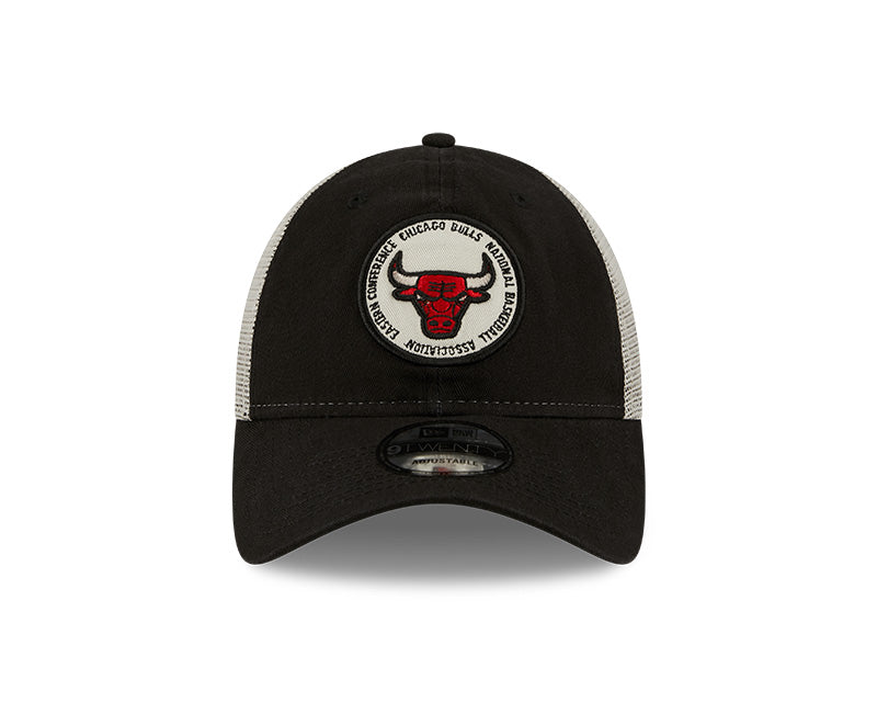 Chicago Bulls Circle Trucker 9TWENTY Adjustable Hat By New Era