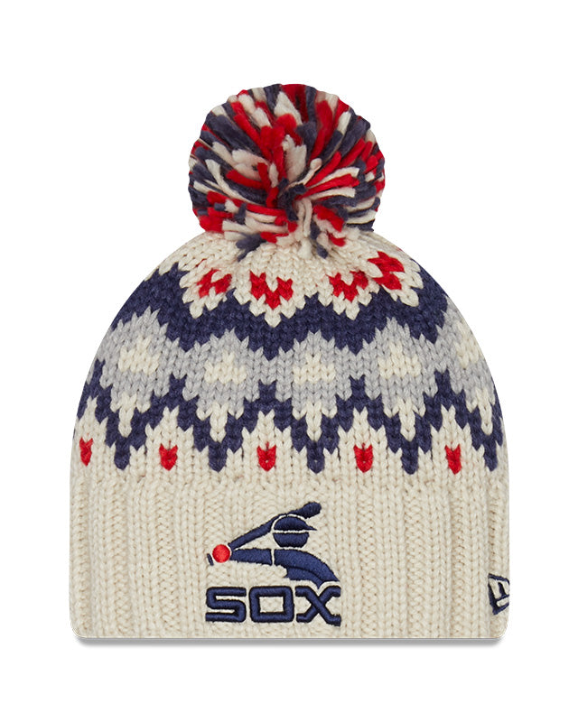 Women's Chicago White Sox New Era Cooperstown Collection Knitfrost Knit Hat with Pom