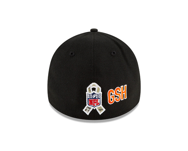 Men's Chicago Bears New Era Black 2021 Salute to Service "B" Logo 39THIRTY Flex Hat