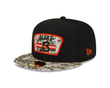 Men's Chicago Bears B Logo New Era Black/Camo 2021 NFL Sideline Salute To Service 59FIFTY Fitted Hat - Pro Jersey Sports