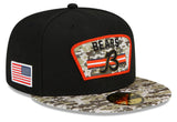 Men's Chicago Bears B Logo New Era Black/Camo 2021 NFL Sideline Salute To Service 59FIFTY Fitted Hat - Pro Jersey Sports