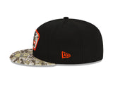 Men's Chicago Bears B Logo New Era Black/Camo 2021 NFL Sideline Salute To Service 59FIFTY Fitted Hat - Pro Jersey Sports