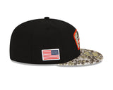 Men's Chicago Bears B Logo New Era Black/Camo 2021 NFL Sideline Salute To Service 59FIFTY Fitted Hat - Pro Jersey Sports