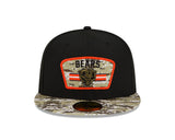Men's Chicago Bears Historic Logo New Era Black/Camo 2021 NFL Sideline Salute To Service 59FIFTY Fitted Hat - Pro Jersey Sports