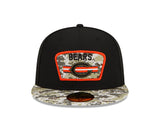 Men's Chicago Bears C Logo New Era Black/Camo 2021 NFL Sideline Salute To Service 59FIFTY Fitted Hat - Pro Jersey Sports