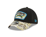 Men's Los Angeles Chargers New Era Black 2021 Salute to Service Primary Logo 39THIRTY Flex Hat - Pro Jersey Sports