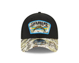 Men's Los Angeles Chargers New Era Black 2021 Salute to Service Primary Logo 39THIRTY Flex Hat - Pro Jersey Sports