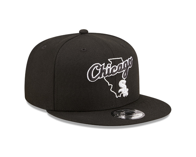 Chicago White Sox Black Logostate New Era 9FIFTY Snapback Hat