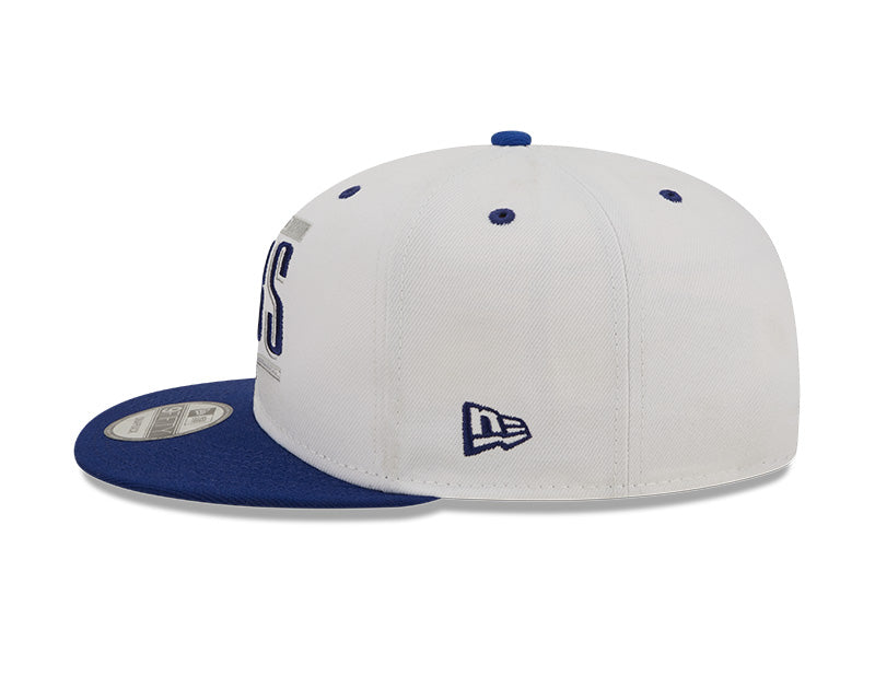 Men's Chicago Cubs Cooperstown Collection White and Blue Retro Title 9FIFTY Snapback Hat
