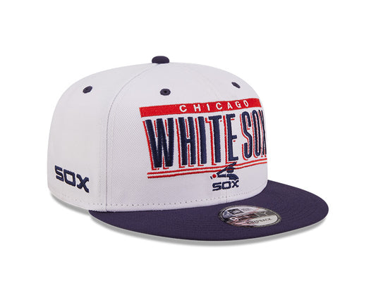 Men's Chicago White Sox White and Navy Retro Title 9FIFTY Snapback Hat