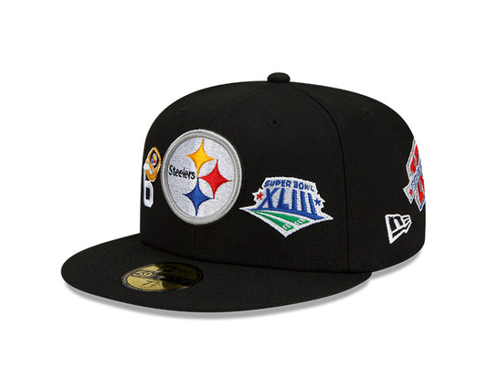 Pittsburgh Steelers 6 Time Super Bowl Champions Edition Black New Era 59FIFTY Fitted Hat