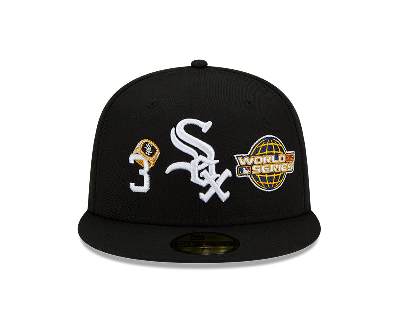 Chicago White Sox 3 Time World Series Champions Edition Black New Era 59FIFTY Fitted Hat