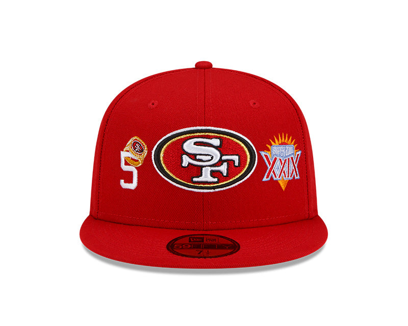 Men's San Francisco 49ers New Era Scarlet Count The Rings 59FIFTY Fitted Hat