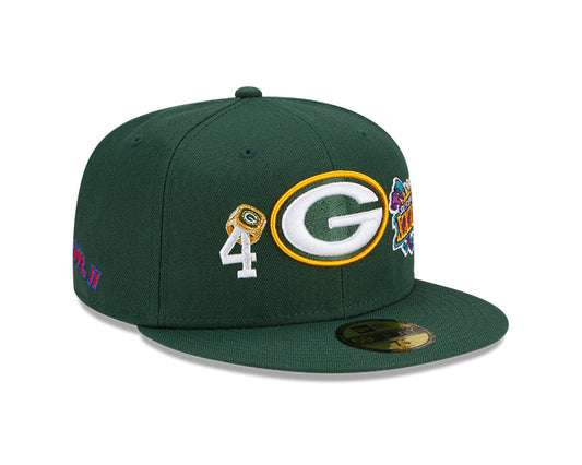 Green Bay Packers New Era Green 4 Time Champions 59FIFTY Fitted Hat