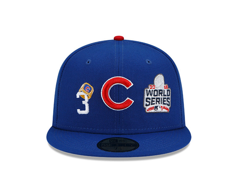 Chicago Cubs 3 Time World Series Champions Edition Royal New Era 59FIFTY Fitted Hat