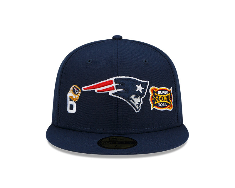 New England Patriots 6 Time Super Bowl Champions Edition Navy New Era 59FIFTY Fitted Hat