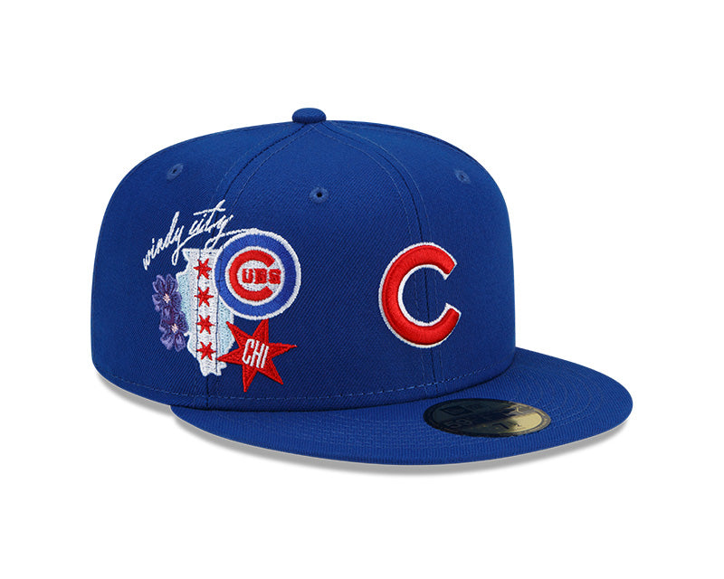 Chicago Cubs New Era Q4 Blue Windy City 59FIFTY Fitted Hat