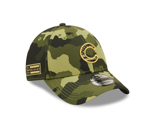 Chicago Cubs New Era 2022 MLB Armed Forces Day 9FORTY Adjustable Hat - Camo